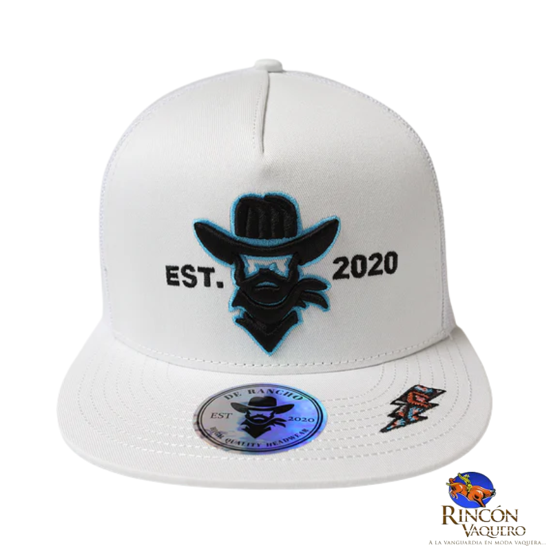 Gorra De Rancho Hats Longhorn Blanco/Negro