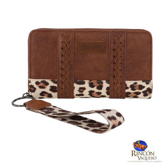 Cartera Wrangler con estampado de leopardo - Marrón leopardo