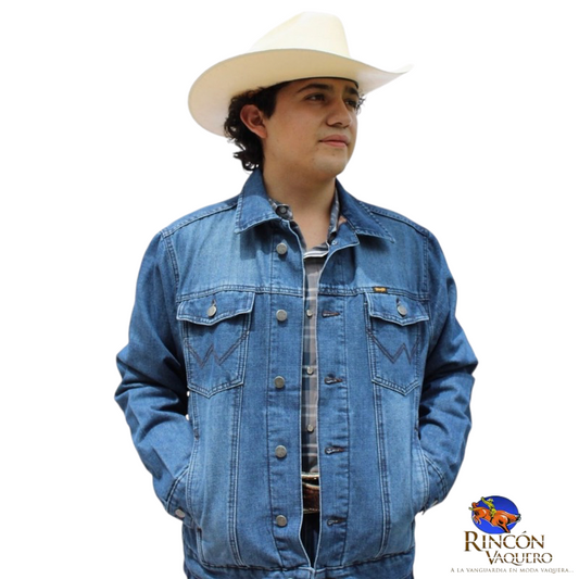 Chaqueta vaquera estilo camionero con forro de franela estilo western wrangler