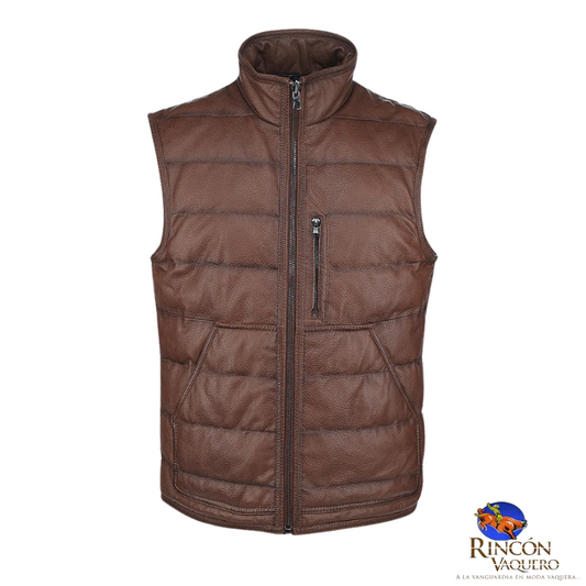 Chaleco reversible en piel genuina de ovino para caballero