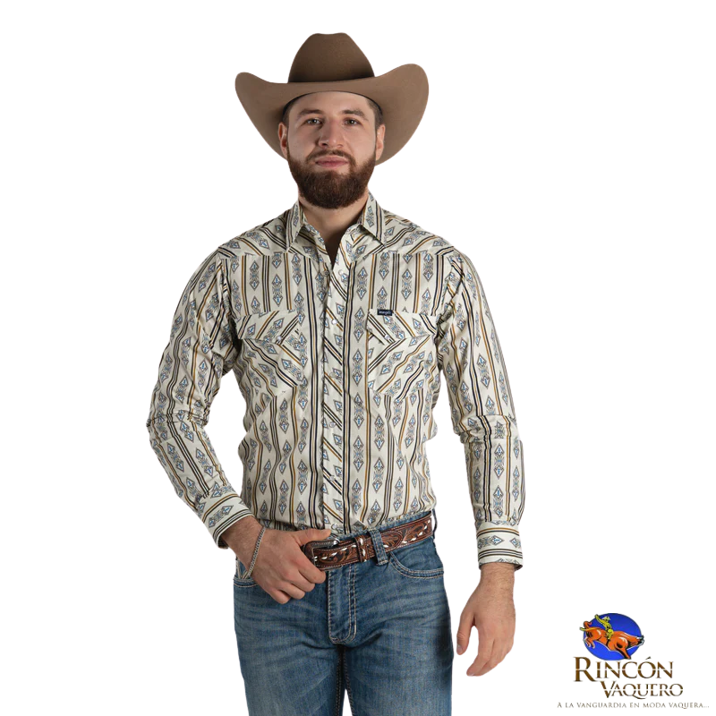 Camisa Wrangler Caballero Aztec Beige