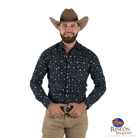 Camisa Wrangler Caballero Cráneo Negro