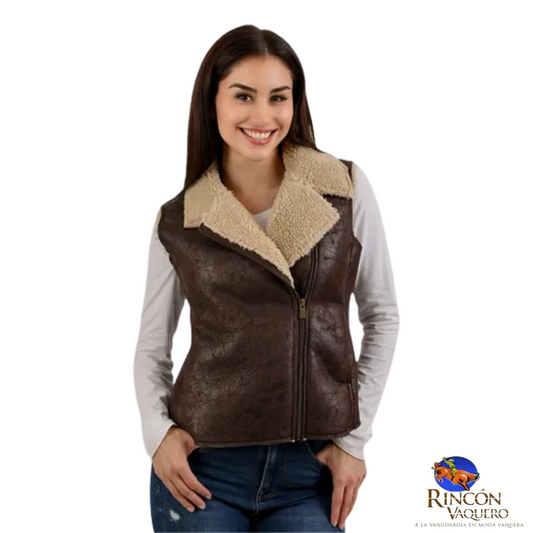 Chaleco Wrangler para dama imitacion piel borrego