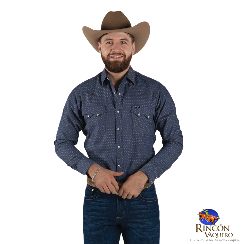 Camisa Wrangler  caballero estampado marino 572