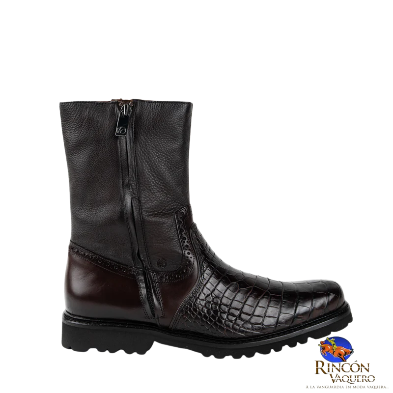 Bota de vestir en piel genuina de alligator para caballero