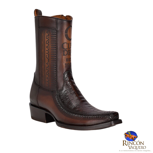 Bota casual en piel genuina de pata de avestruz para caballero