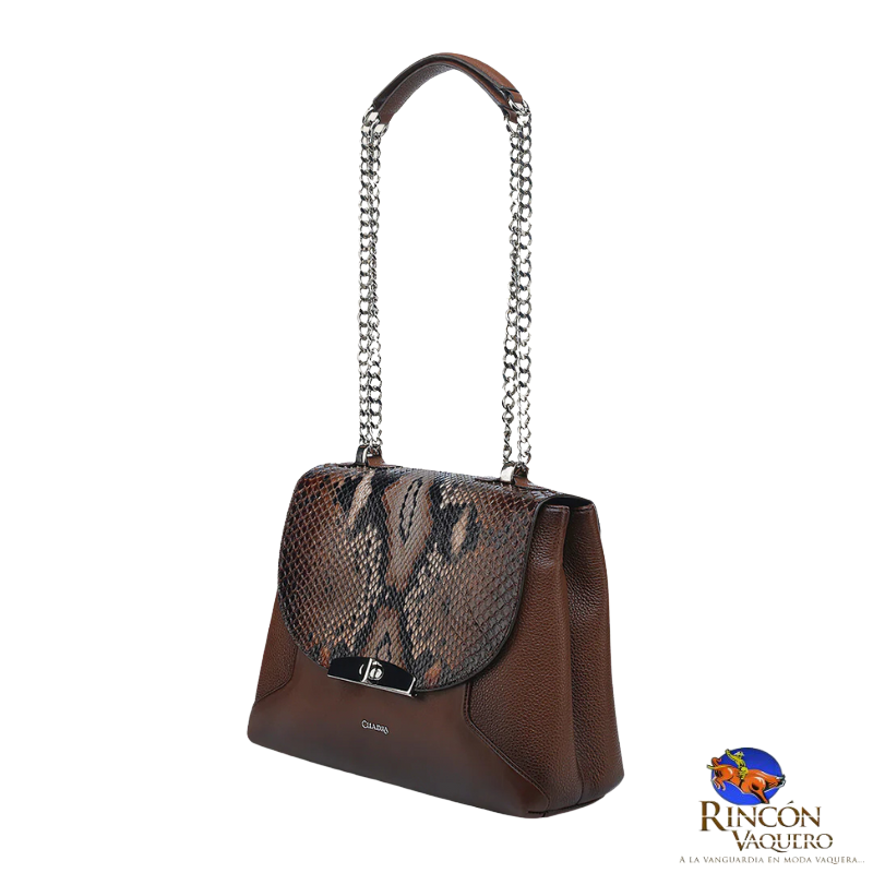 Crossbody en piel genuina de pitón para dama