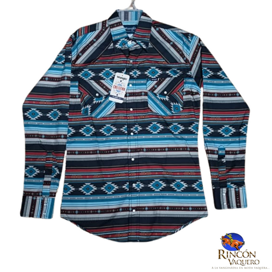 Camisa Vaquera Wrangler Hombre Checotah Regular Manga Larga 820