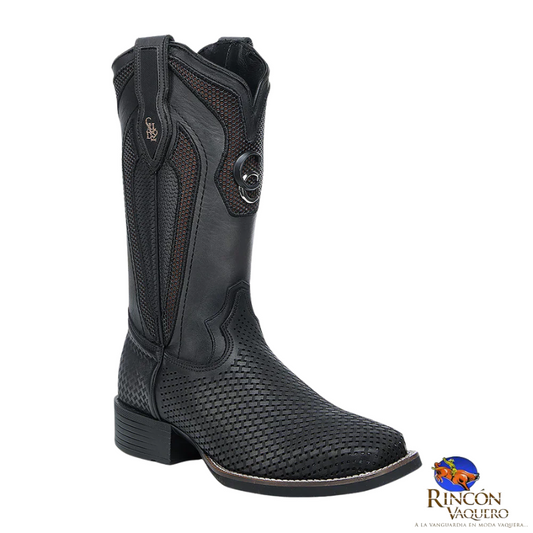 Bota para caballero en piel genuina de res