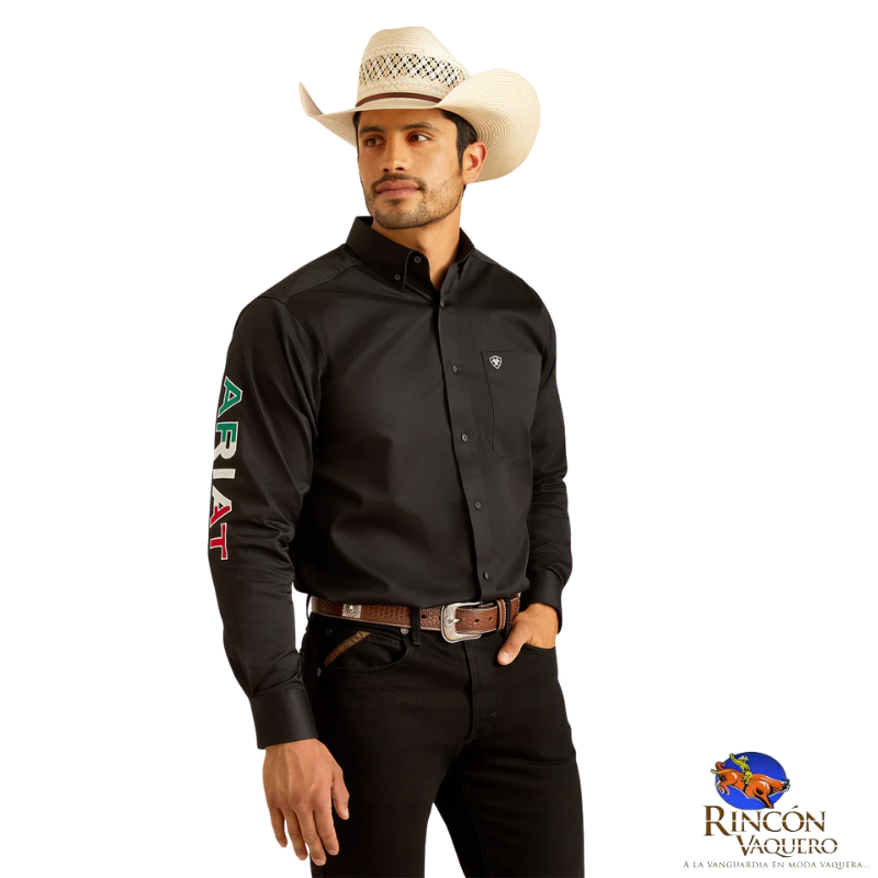 Camisa Ariat Team Logo México Negro