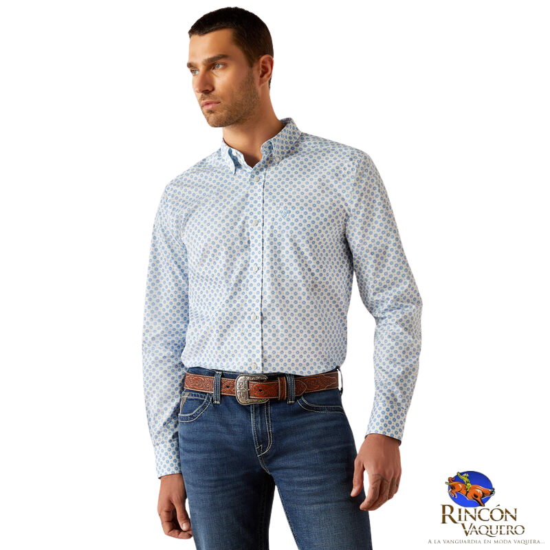 Camisa para caballero wrinkle free booker fitted