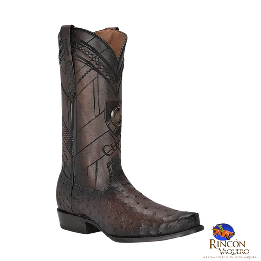 Bota para caballero en piel genuina de avestruz