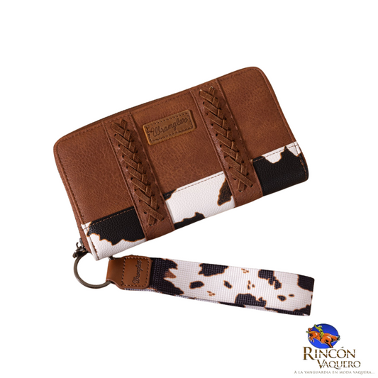 Cartera Wrangler con estampado de vaca Marrón