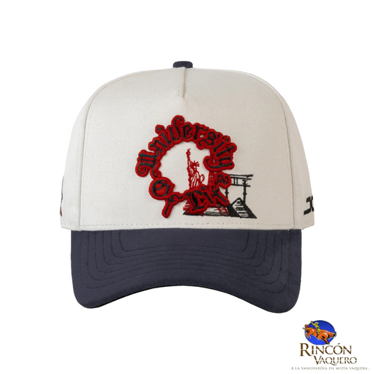 Gorra JC Hats University of life Beige Navy Curve