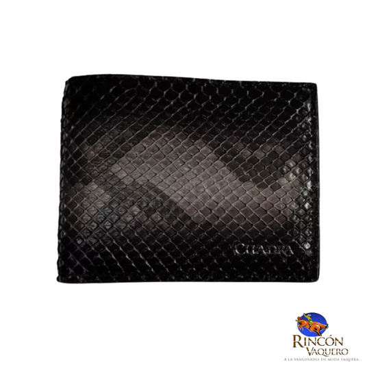 Cartera para caballero en piel genuina de Pitón Negro