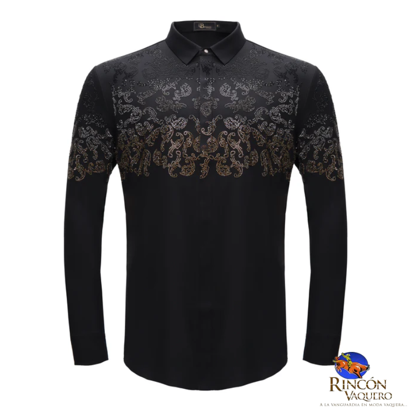 Camisa Nightfall Crest NEGRO/DORADO PISTOLA