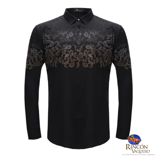 Camisa Nightfall Crest NEGRO/DORADO PISTOLA