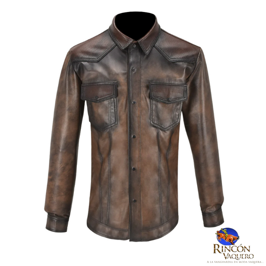 Camisola en piel genuina de ovino para caballero