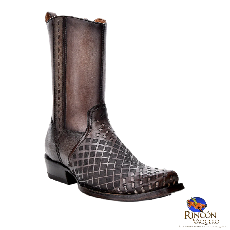 Bota fine western en piel genuina para caballero