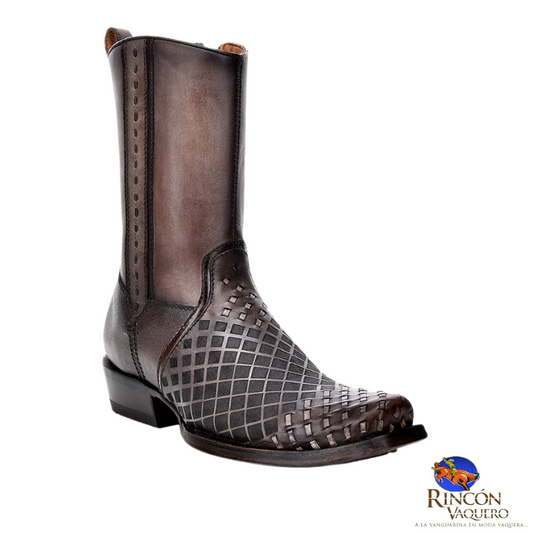 Bota fine western en piel genuina para caballero