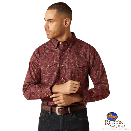 Camisa para caballero Samson Dark Red Classic Fit Shirt