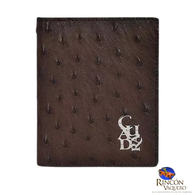 Billetera Para Caballero En Piel Genuina de Avestruz Chocolate