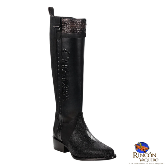Bota casual en piel genuina de mantarraya para dama