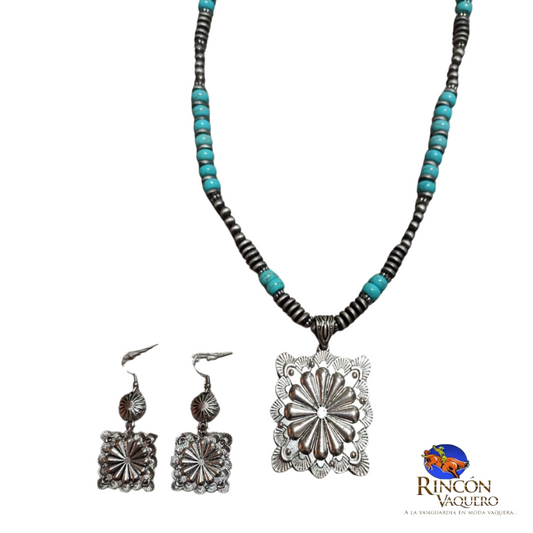 Collar Rustic Couture's flor Azteca