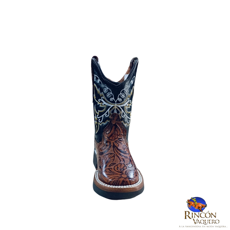 Bota para niño con grabado floreado