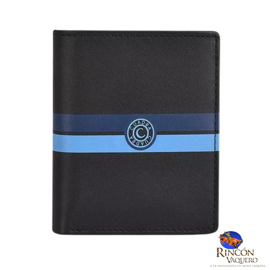 Billetera Compacta Para Caballero En Piel Genuina Negro