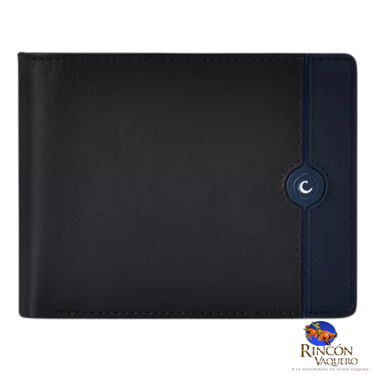 Billetera Cuadra caballero en piel genuina café