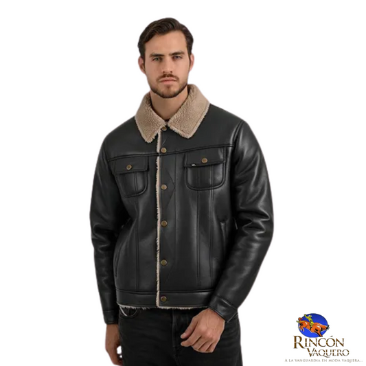 Chamarra Lee Trucker Hombre Leco2522 Original Con Borrega