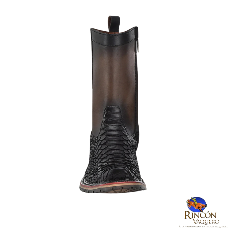 Bota de piel exótica color negro