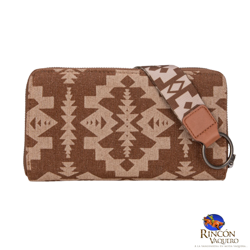 Cartera con estampado artístico Wrangler Southwestern - Marrón