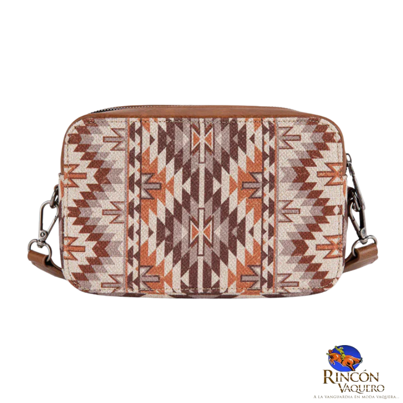 Bolso bandolera Wrangler con estampado retro y compartimento para billetera