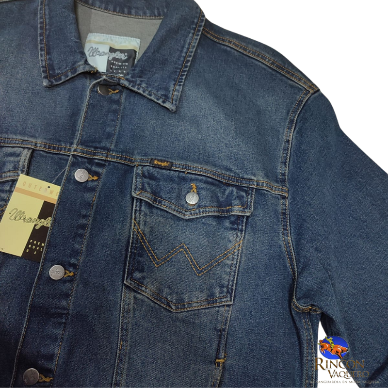 Chaqueta vaquera estilo camionero con forro de franela estilo western wrangler