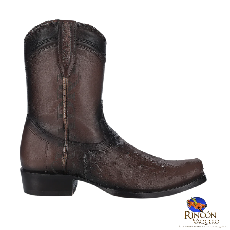 Bota casual en piel genuina de avestruz para caballero