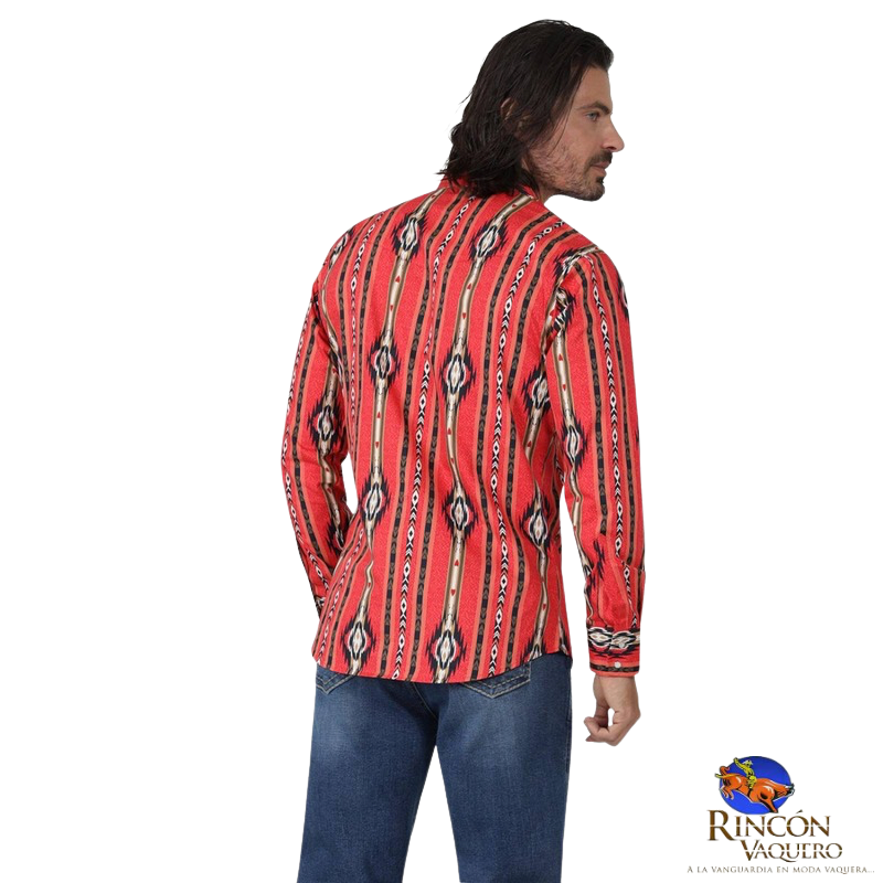 Camisa Vaquera Wrangler Hombre Checotah Regular Manga Larga 717