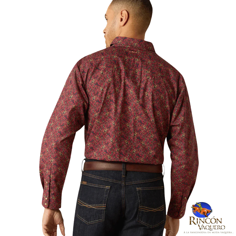 Camisa para caballero Samson Dark Red Classic Fit Shirt