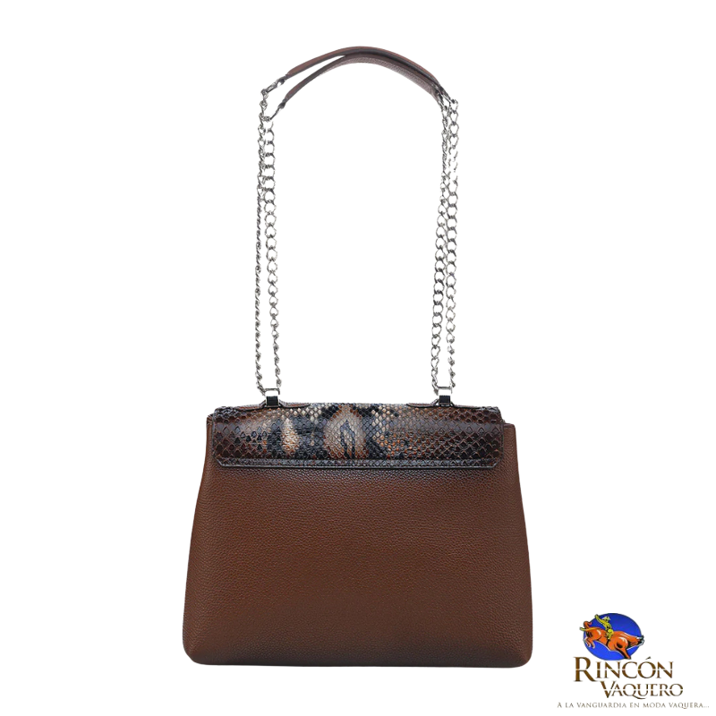 Crossbody en piel genuina de pitón para dama