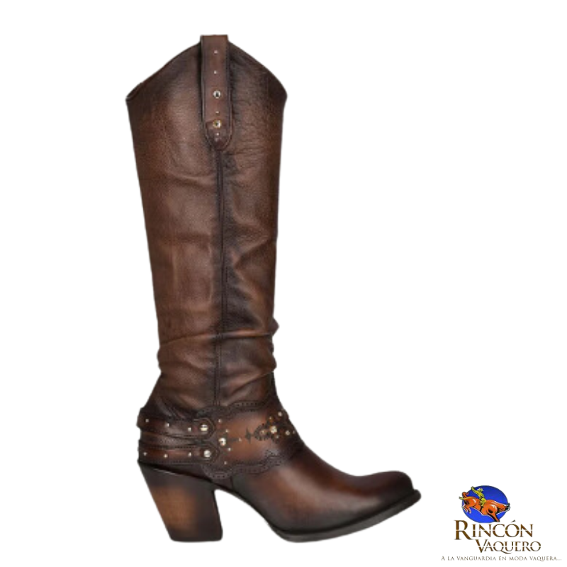Bota para dama en piel genuina de res