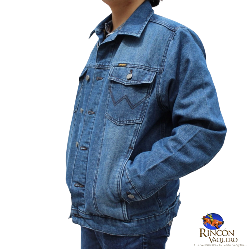 Chaqueta vaquera estilo camionero con forro de franela estilo western wrangler