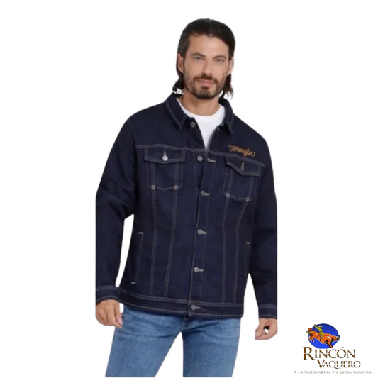 Chaqueta vaquera estilo camionero con forro de franela estilo western wrangler