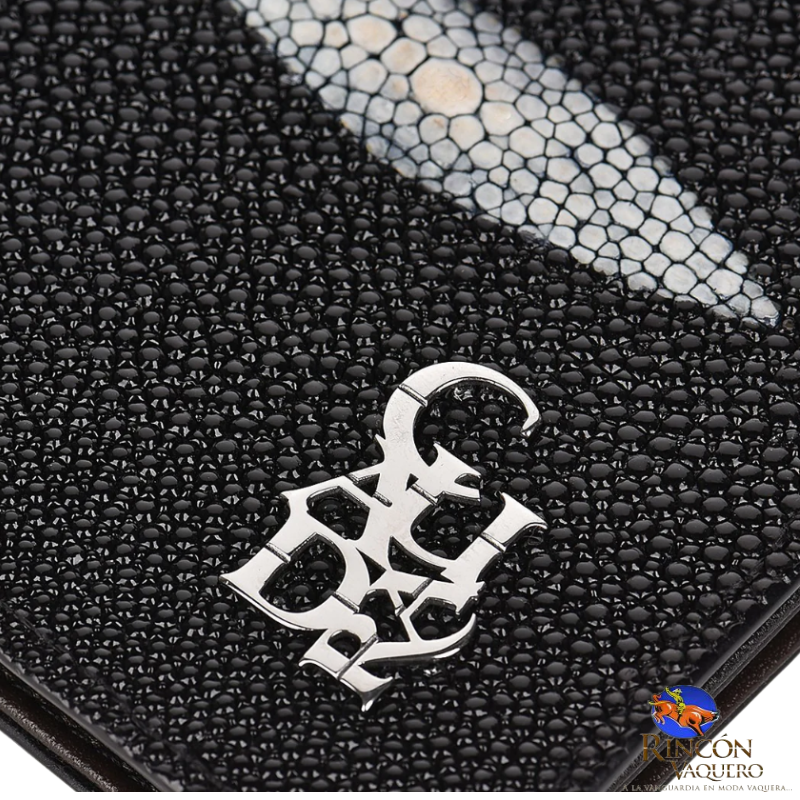 Cartera en piel genuina de mantarraya para caballero