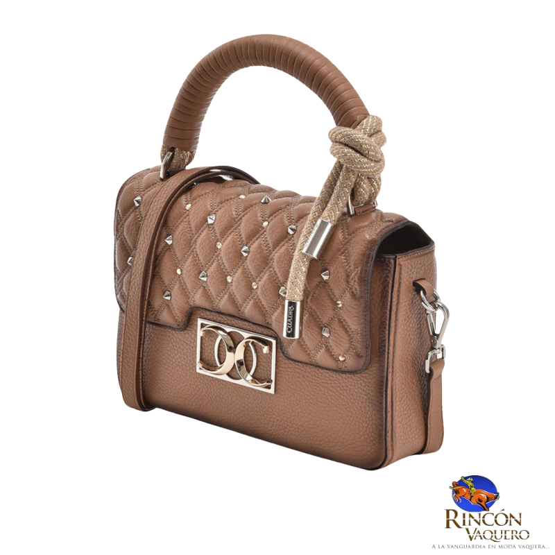 Bolso elegante de piel café claro hecho a mano