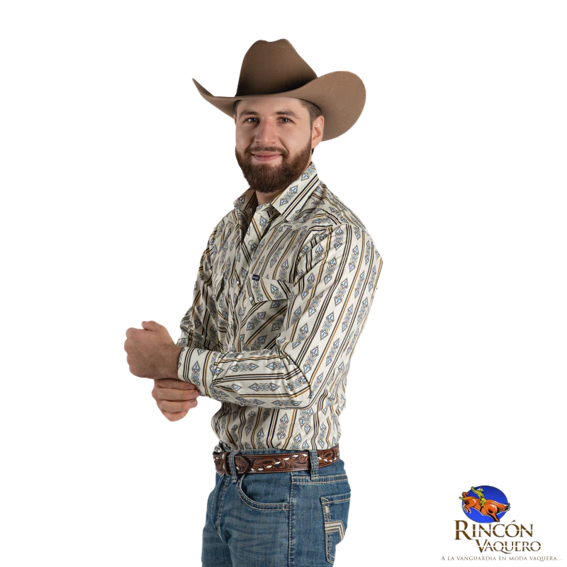 Camisa Wrangler Caballero Aztec Beige