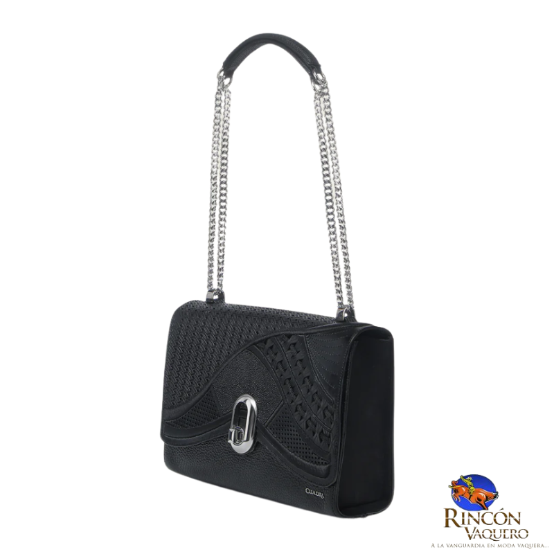Bolso de hombro en piel genuina de mantarraya para dama