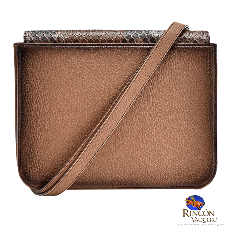 Crossbody en piel genuina de pitón para dama