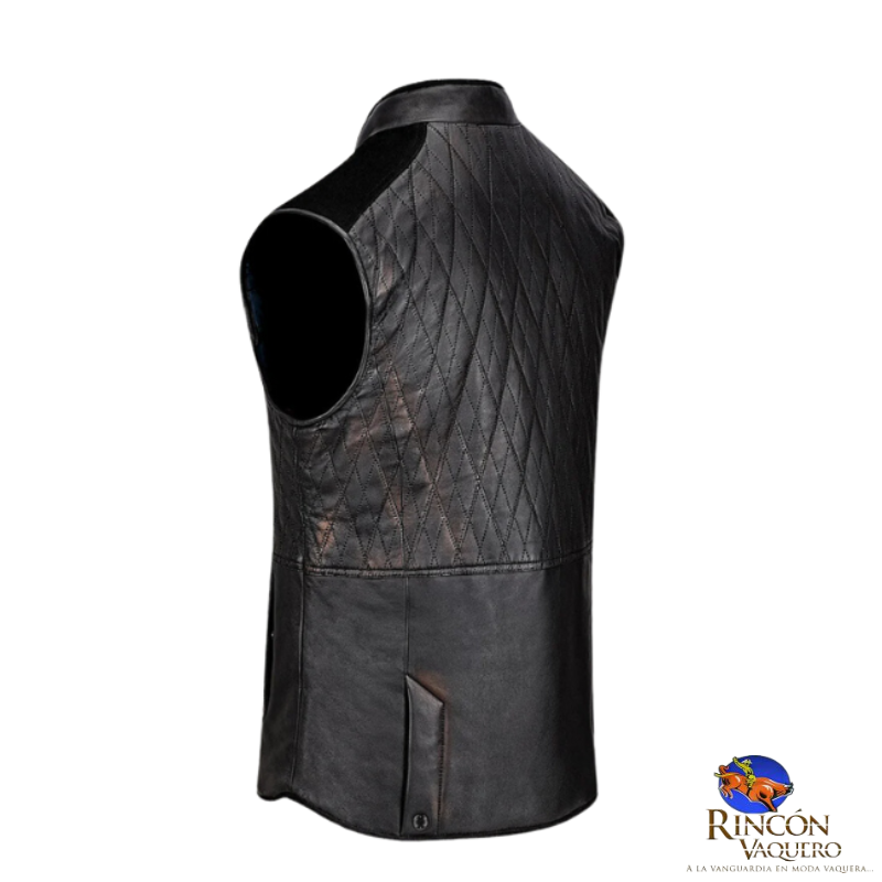 Chaleco reversible en piel genuina de ovino para caballero