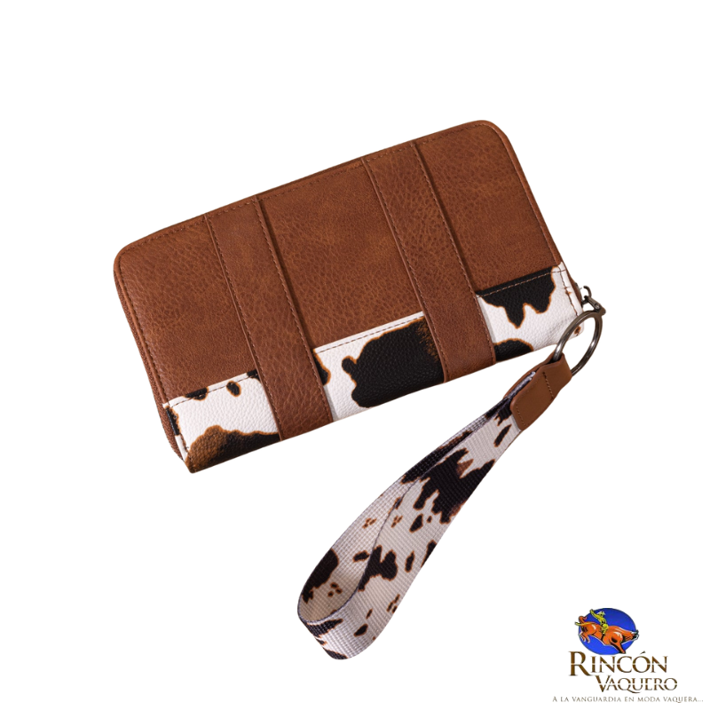 Cartera Wrangler con estampado de vaca Marrón